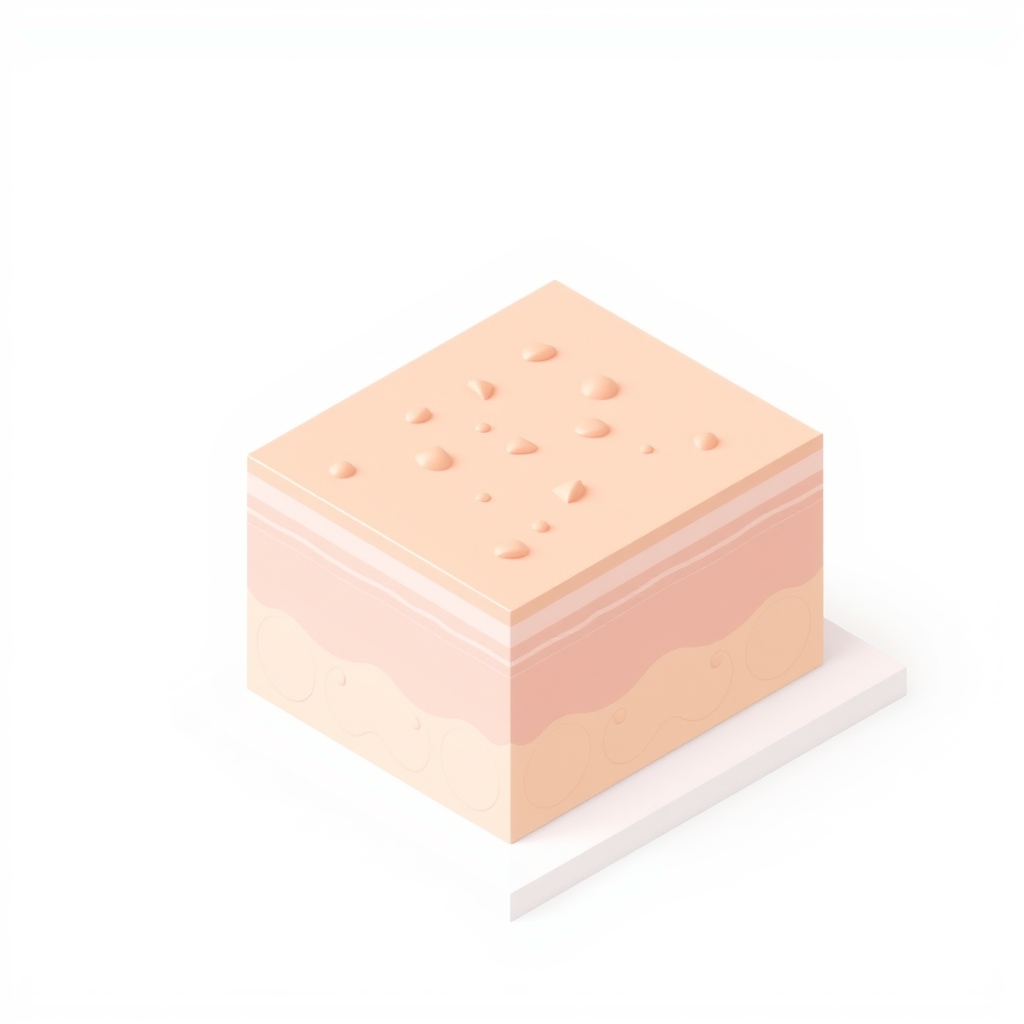Illustration of skin layers showing different acne scar textures